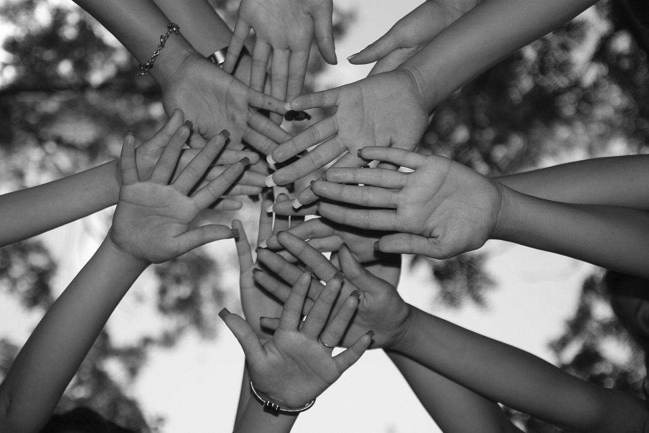 Free people joining hands image