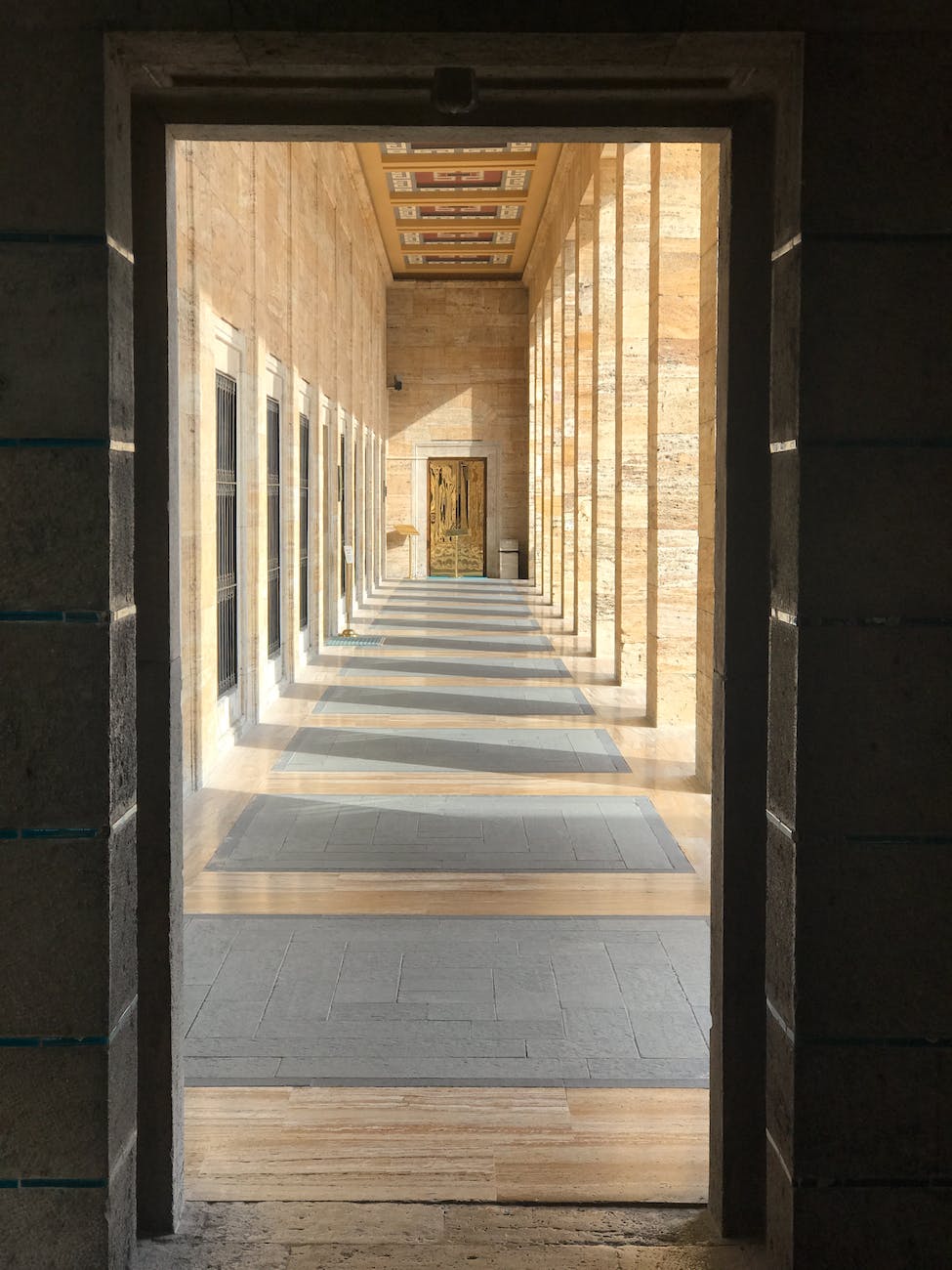 abstract image of a modern building hallway in perspective