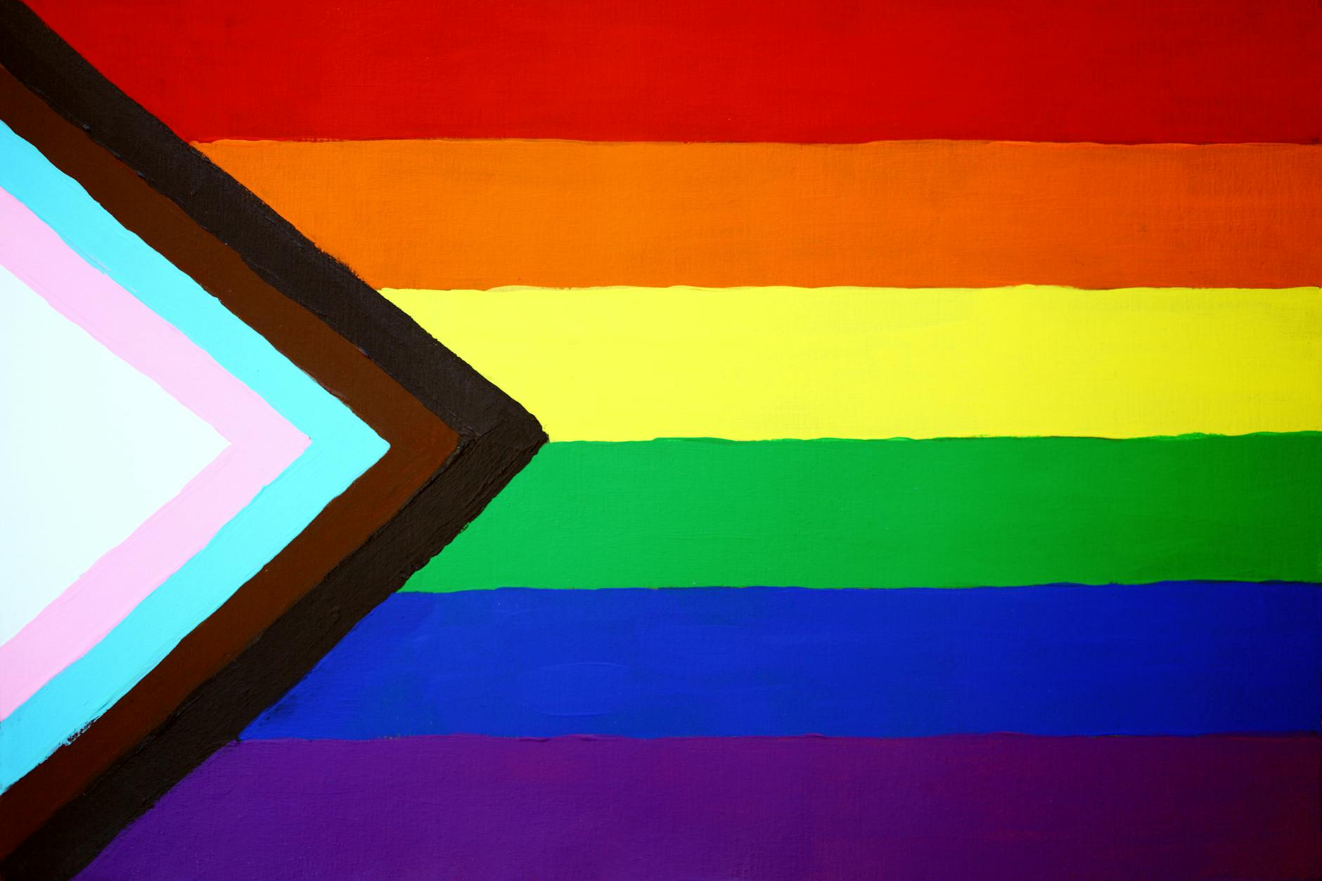 close up shot of a rainbow flag